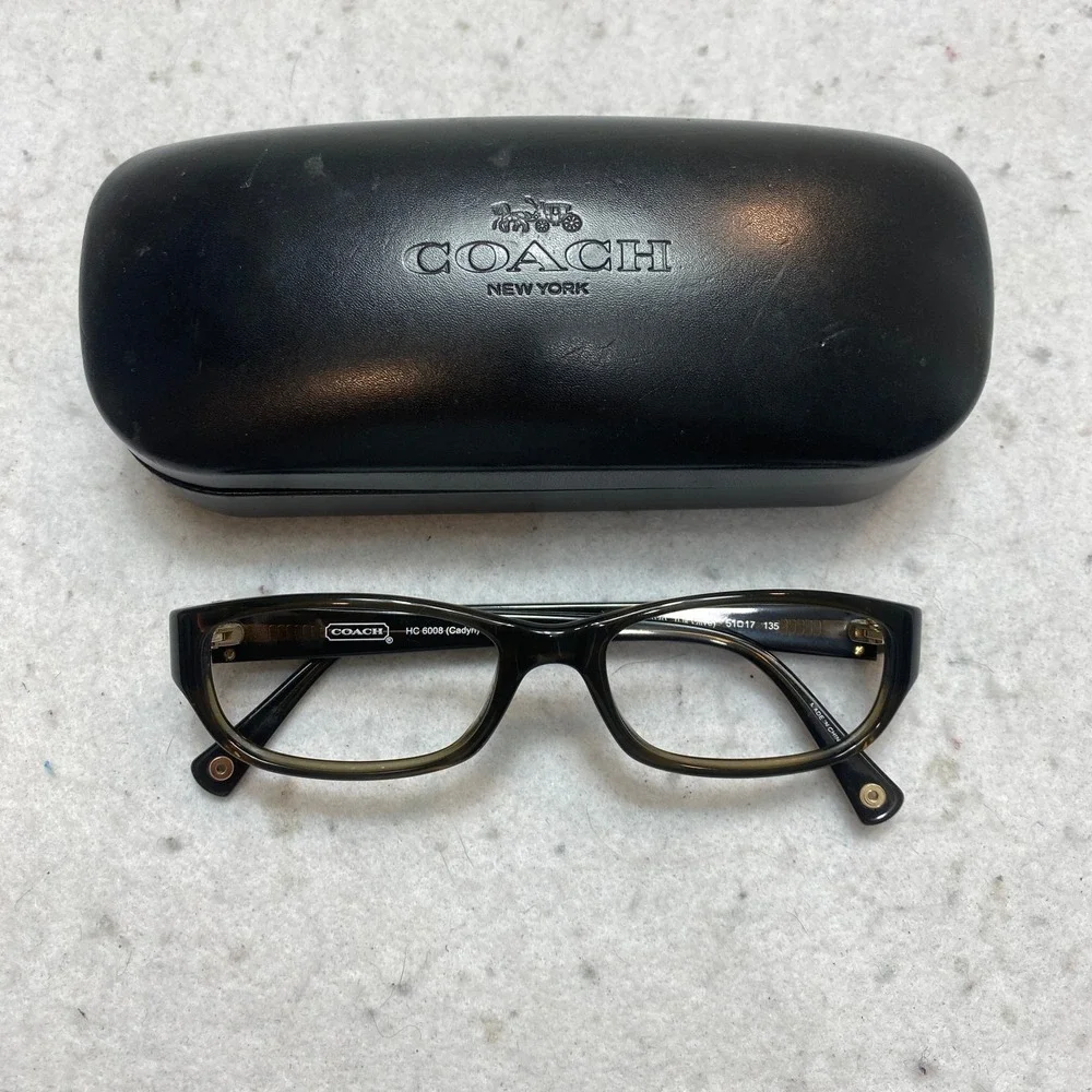 Coach HC 6008 Cadyn Eyeglasses Frames Dark Tortoise Gold Medallion 50-16-135